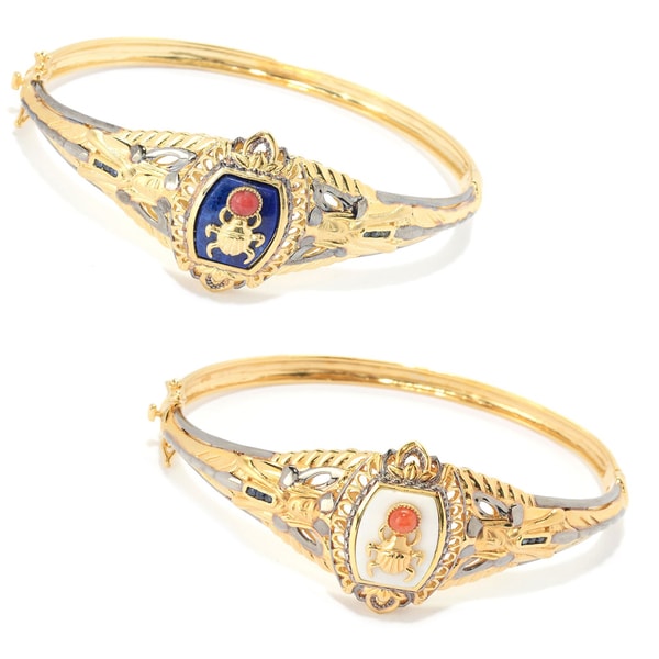 Michael Valitutti Palladium Silver Cleopatra Multi Gemstone Michael Valitutti Palladium Silver Cleopatra Multi Gemstone Scarab Beetle Bangle Bracelet