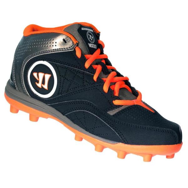 Shop Warrior Kids WJVEX2BO Black Graphite/Orange Junior Lacrosse Cleat