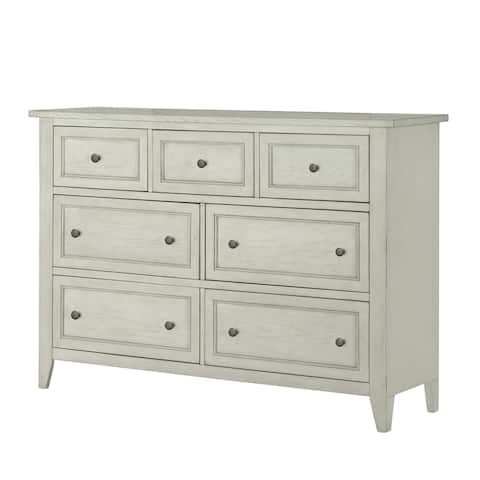 Raelynn Weathered White 7-drawer Dresser