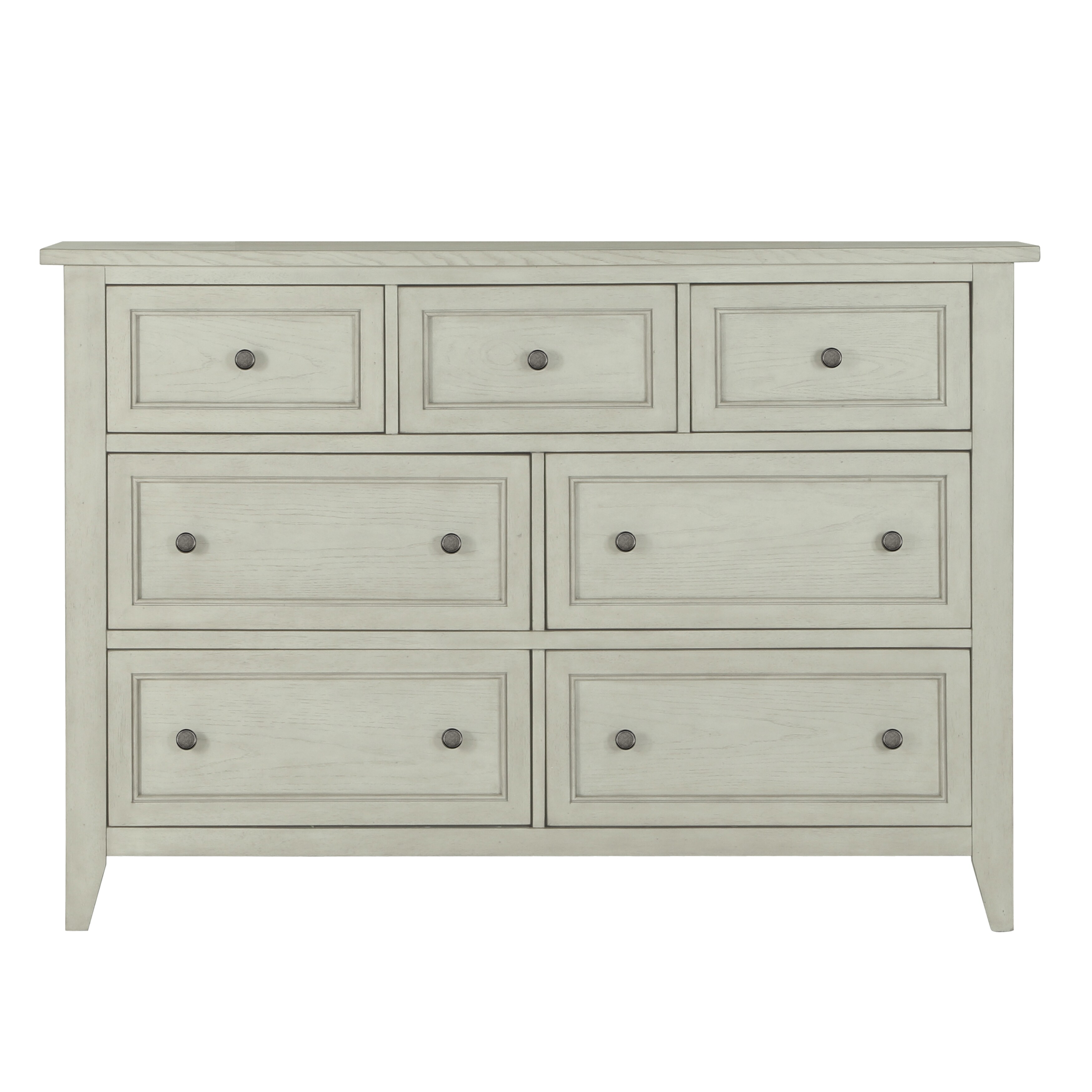 Shop Raelynn Weathered White 7 Drawer Dresser Free Shipping