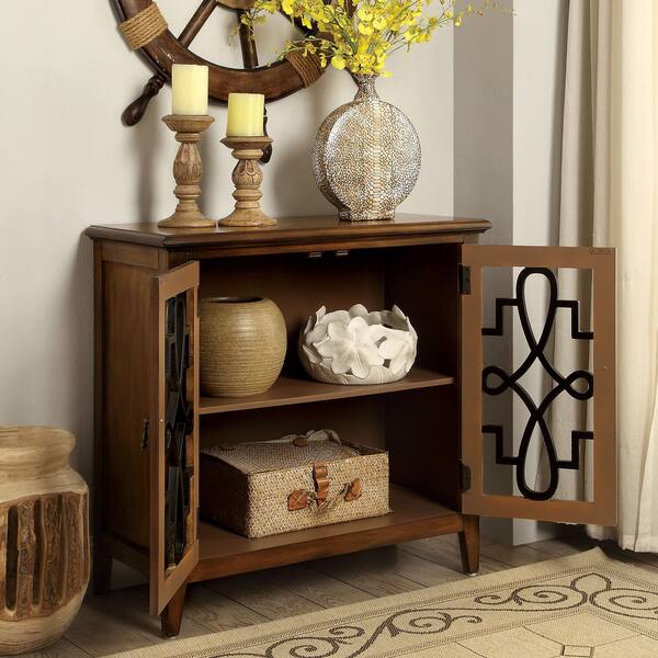 Shop Furniture Of America Tene Vintage Brown Solid Wood Storage