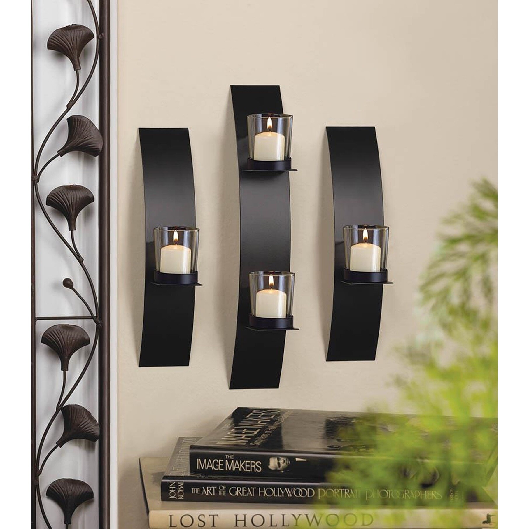 Wall Candle Holders Modern Home Garden Compare Prices At Nextag Artillo Modern 3 Piece Wall Sconce Black Gl