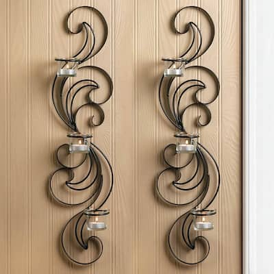 Apta Curling Candle Wall Sconces (Set of 2)