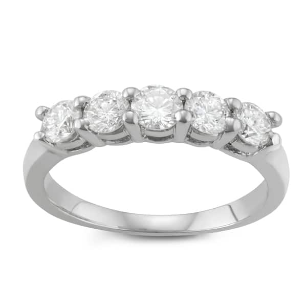 1//4 Carat JewelMore 14k Gold Wedding Diamond Band Ring
