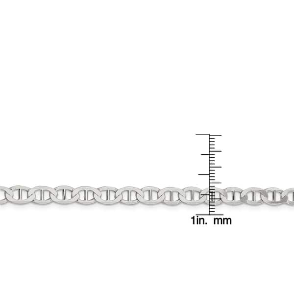 Sterling Silver 5.7 MM Semi-Solid Flat Anchor Chain Necklace Sterling Silver 5.7 MM Semi-Solid Flat Anchor Chain Necklace