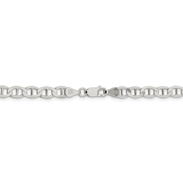 Sterling Silver 5.7 MM Semi-Solid Flat Anchor Chain Necklace Sterling Silver 5.7 MM Semi-Solid Flat Anchor Chain Necklace