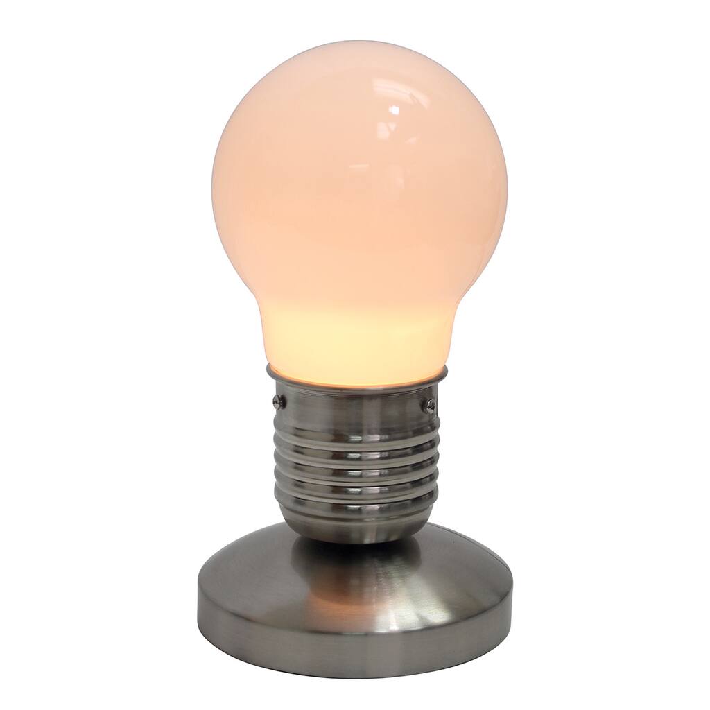 Simple Designs Edison Style Minimalist Idea Bulb Mini Touch Desk Lamp