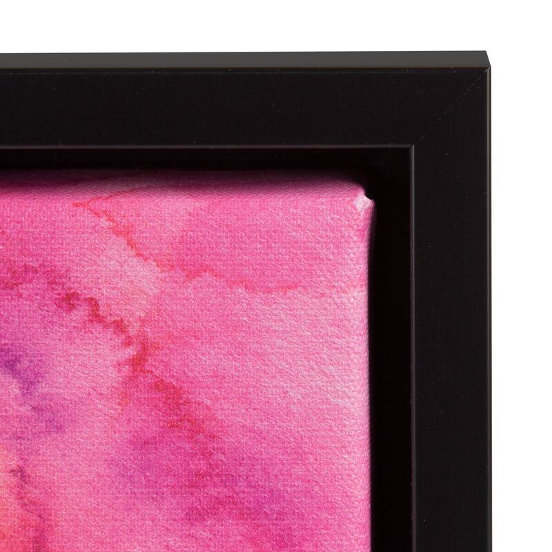 DesignOvation Sylvie Be Still My Soul Watercolor Inspirational Art 8x10 Framed Canvas, Black
