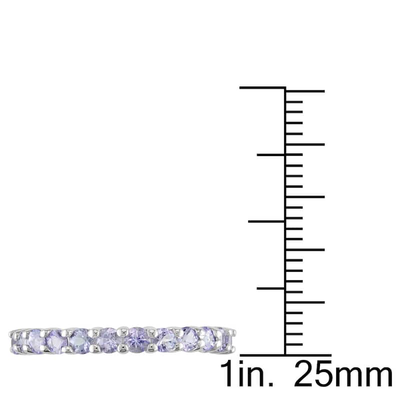 Miadora Sterling Silver Amethyst Anniversary Semi-Eternity Ring