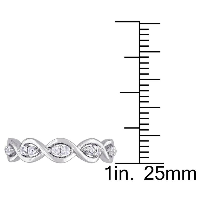 Miadora Signature Collection 14k White Gold White Sapphire Stackable Infinity Anniversary Ring