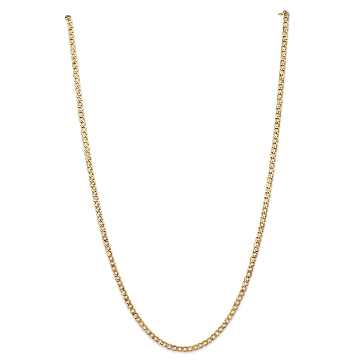 14k Yellow Gold Curb Chain CHOOSE YOUR WIDTH Link Necklace