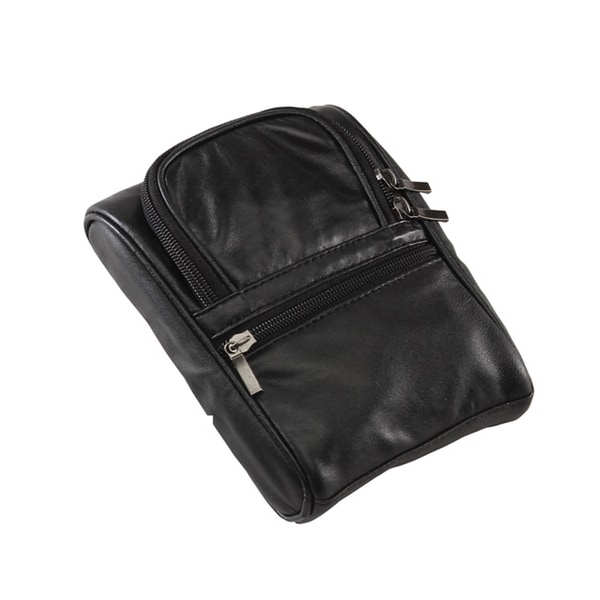 Shop Black Elegant High End Leather Golf Accessories Holder Organizer Pouch Zip Bag - Free ...