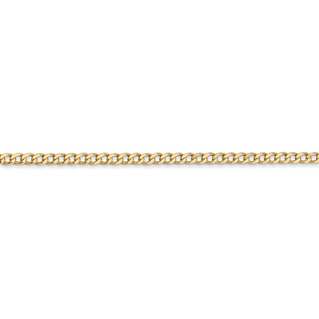 14 Karat Yellow Gold 2.5mm Semi-solid Curb Link Chain by Versil