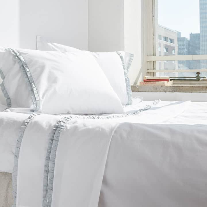 Dainty Seaglass Ruffled Pillowcase Set