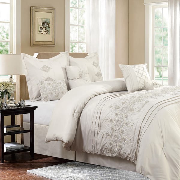 Registry Ivory 7 Piece Embroidered Comforter Set