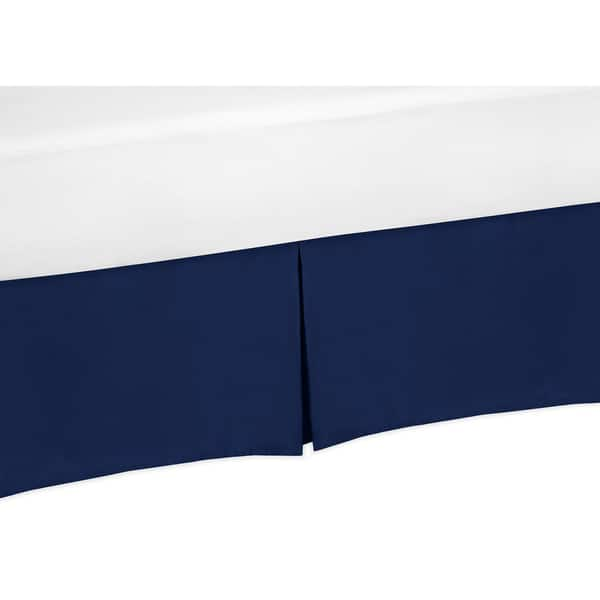 slide 1 of 1, Sweet Jojo Designs Navy and Lime Stripe Collection Crib Bed Skirt