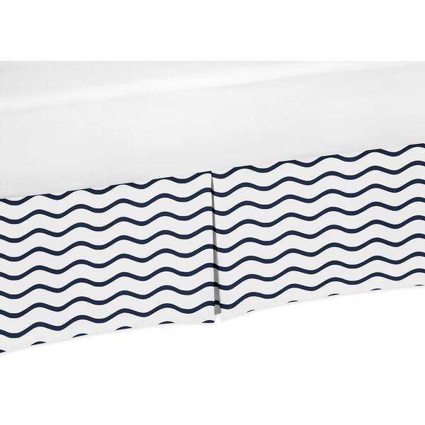 Sweet Jojo Designs Whale Collection Cotton Chevron Wave Print Crib Bed