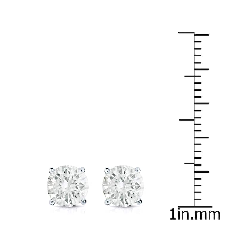 Auriya 14k Gold 1 1/2ct TDW Round Solitaire Diamond Stud Earrings