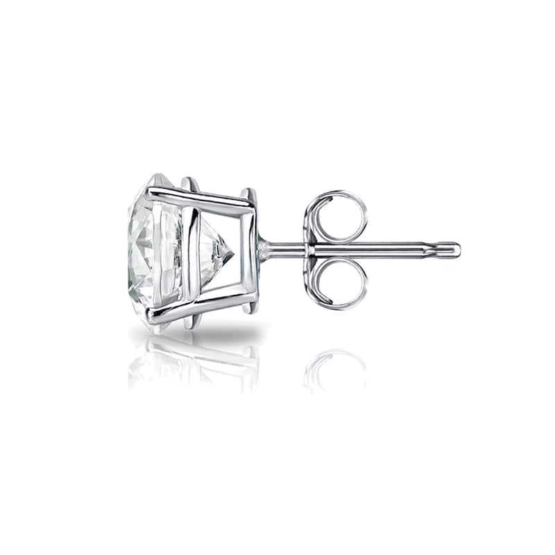 Auriya 14k Gold 1 1/2ct TDW Round Solitaire Diamond Stud Earrings