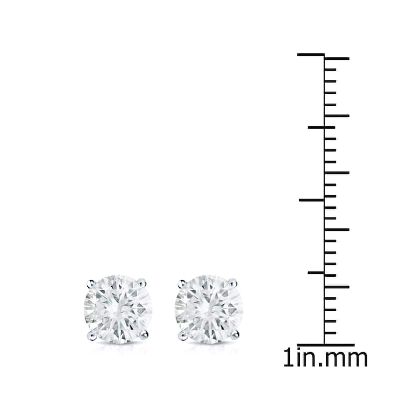 Auriya 14k Gold 1 1/2ct TDW Round Solitaire Diamond Stud Earrings