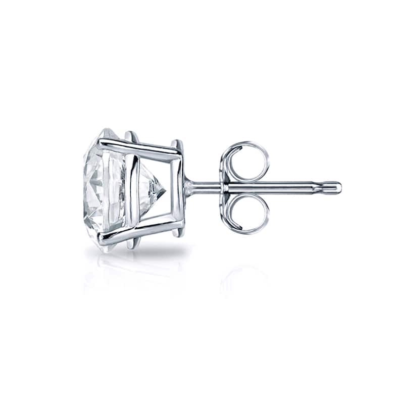 Auriya 14k Gold 1 1/2ct TDW Round Solitaire Diamond Stud Earrings