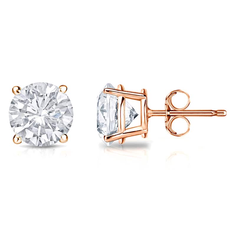 Auriya 14k Gold 1 1/2ct TDW Round Diamond Stud Earrings (E-F, SI1-SI2)