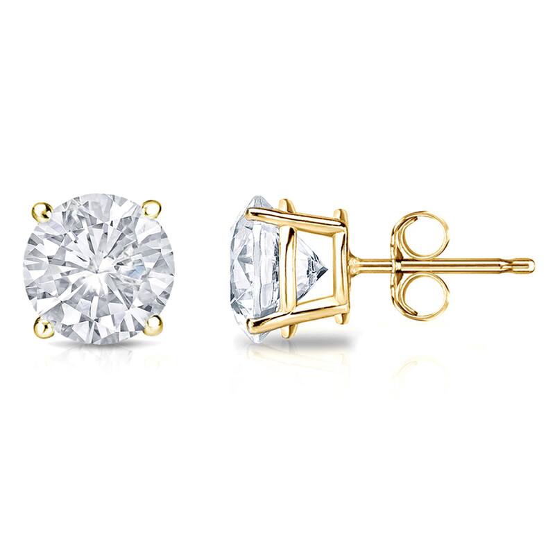 Auriya 14k Gold 1 1/2ct TDW Round Diamond Stud Earrings (E-F, SI1-SI2)