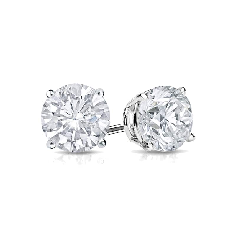 Auriya 14k Gold 1 1/2ct TDW Round Diamond Stud Earrings (E-F, SI1-SI2)