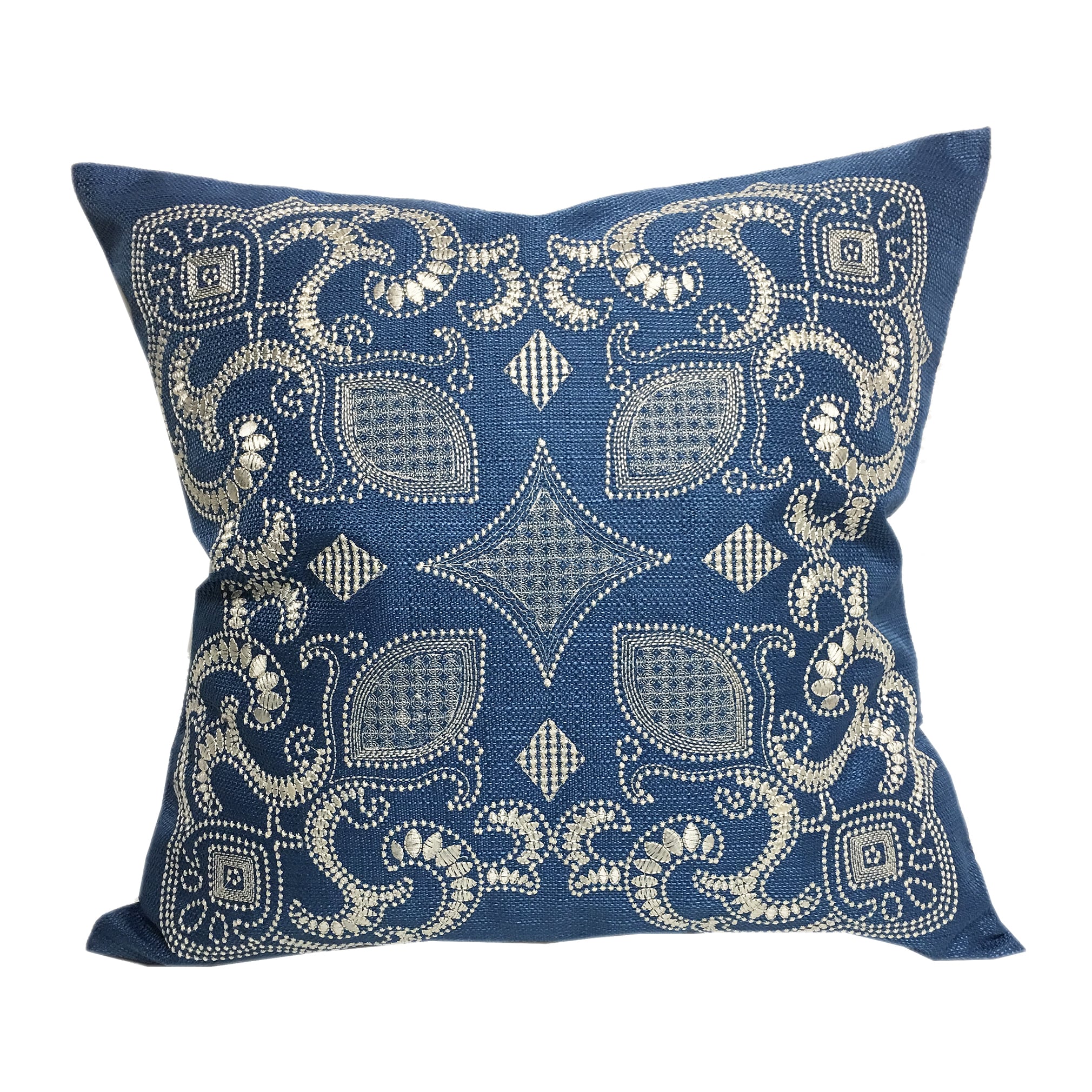 blue and white throw pillow covers