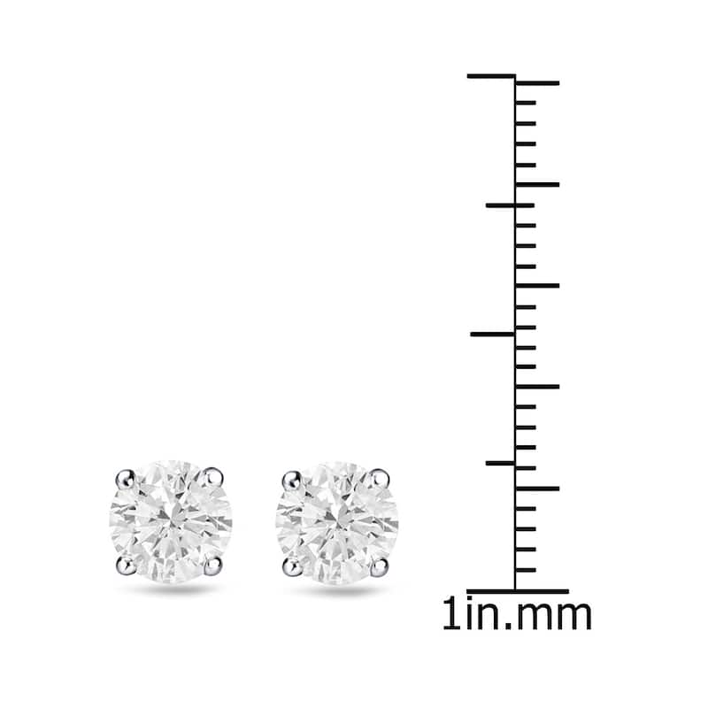 18k Gold 2ct TW Round Clarity Enhanced Diamond Stud Earrings (G-H, I1-I2)