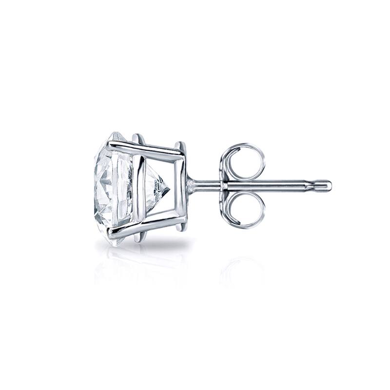 18k Gold 2ct TW Round Clarity Enhanced Diamond Stud Earrings (G-H, I1-I2)