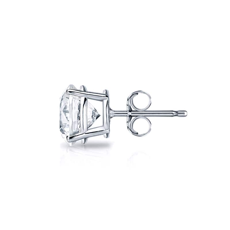18k Gold 2ct TW Round Clarity Enhanced Diamond Stud Earrings (E-F, I1-I2)