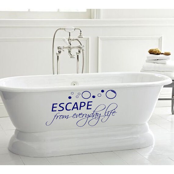 Shop Quote Escape From Every Day Life Vinyl Sticker Interior Design Art Mural Kids Bath Decor Sticker Decal Size 44x70 Color Black On Sale Overstock 14722851