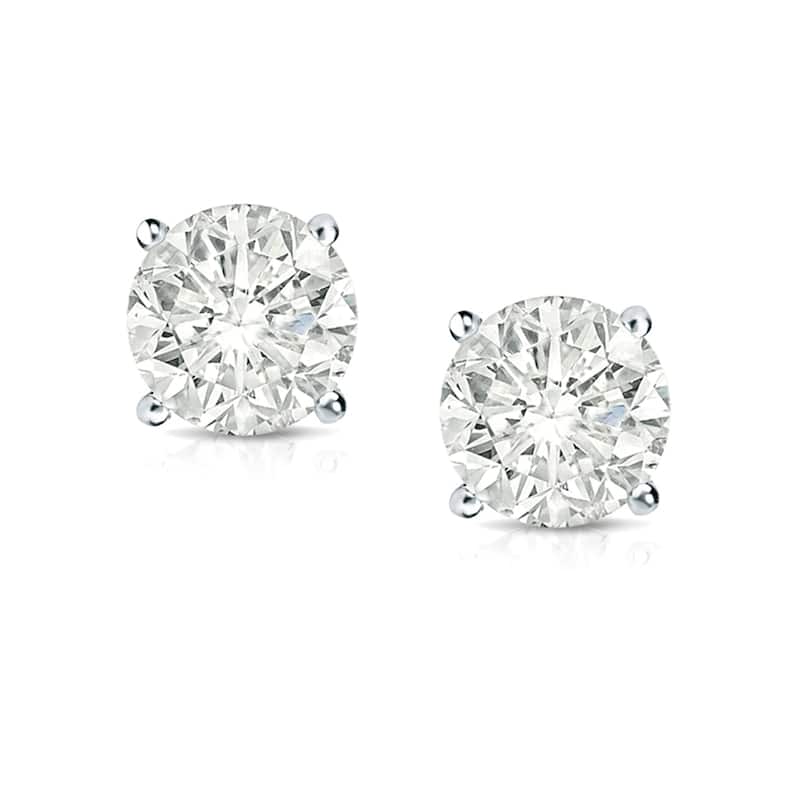 Auriya 18k Gold 1 1/2ct TW Clarity-enhanced Diamond Stud Earrings (J-K, I2-I3)