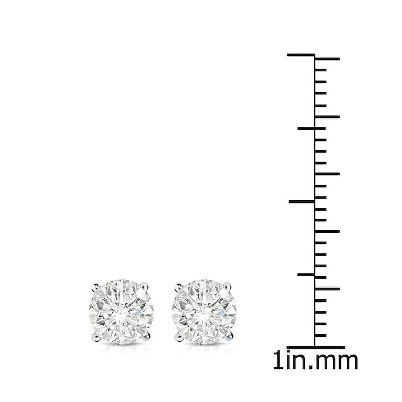 Auriya 18k Gold 1 1/2ct TW Clarity-enhanced Diamond Stud Earrings (J-K, I2-I3)