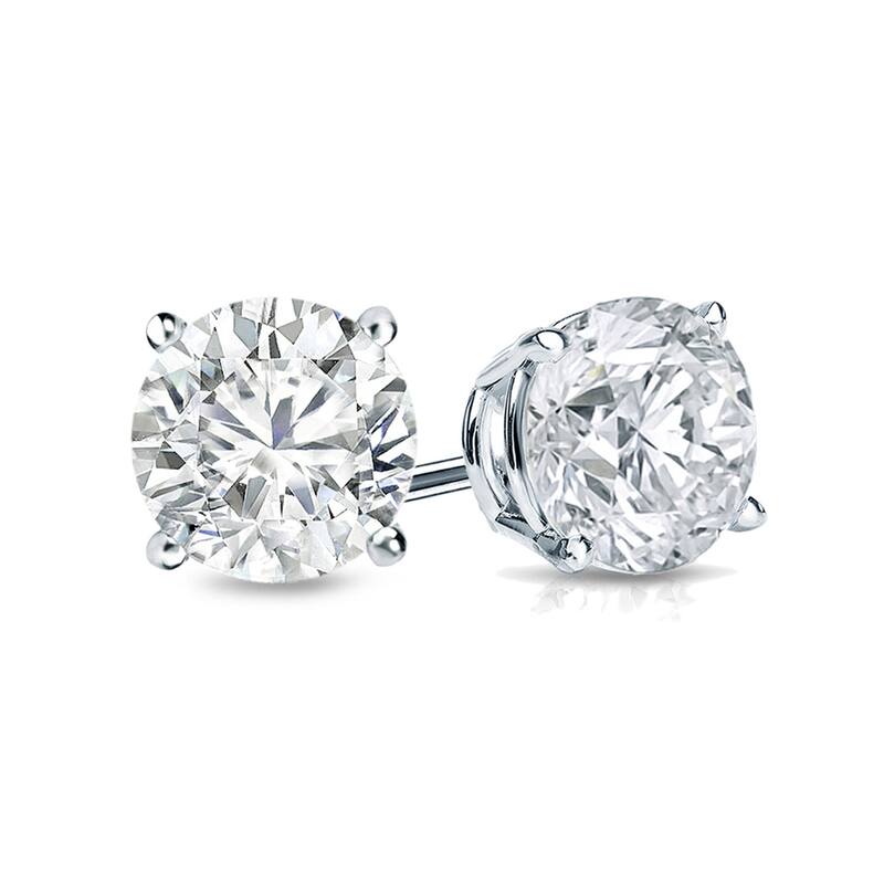 Auriya 18k Gold 1 1/2ct TW Clarity-enhanced Diamond Stud Earrings (G-H, I2-I3)