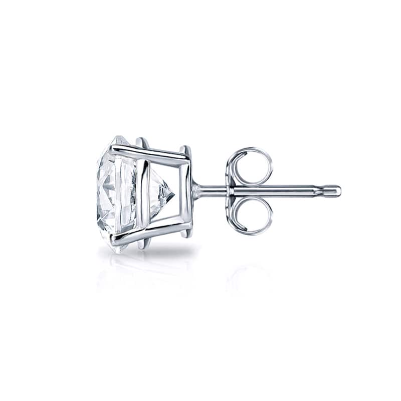18k Gold 1 1/2ct TW Round Clarity Enhanced Diamond Stud Earrings (G-H, I1-I2)