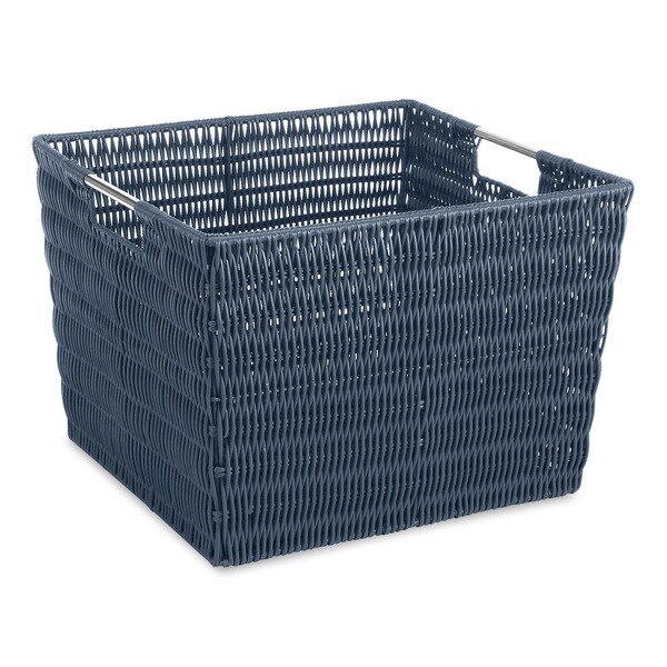 navy blue wicker baskets