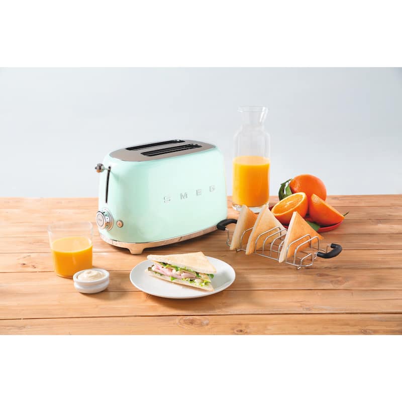 Smeg 50's Retro Style Aesthetic 2 Slice Toaster Pastel Green