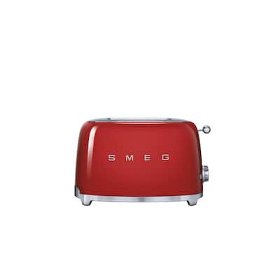 Smeg Red Stainless Steel and Plastic 50s Style 2-slice Toaster