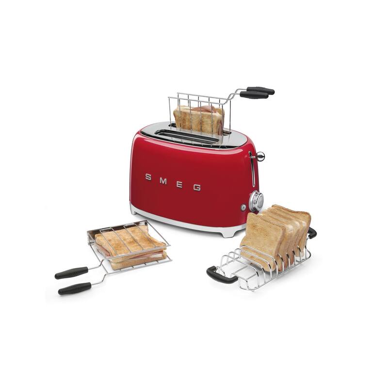 Smeg Red Stainless Steel and Plastic 50s Style 2-slice Toaster