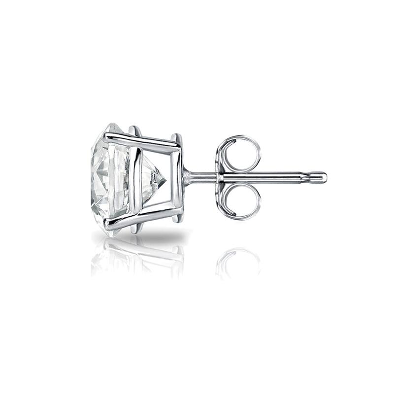 18k Gold 1 1/4ct TW Clarity Enhanced Round Solitaire Diamond Stud Earrings (VS1-VS2)