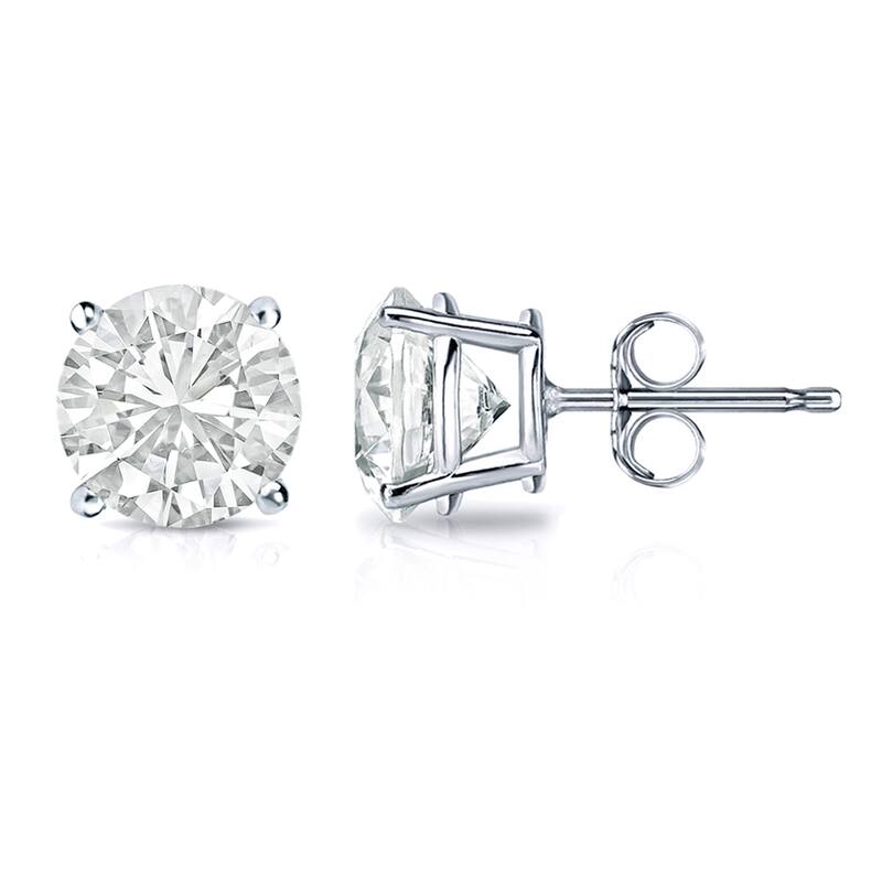 18k Gold 1 1/4ct TW Clarity Enhanced Round Solitaire Diamond Stud Earrings (VS1-VS2)