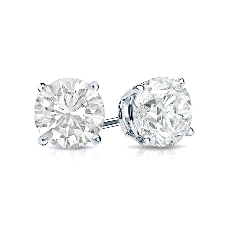 18k Gold 1 1/4ct TW Clarity Enhanced Round Solitaire Diamond Stud Earrings (VS1-VS2)