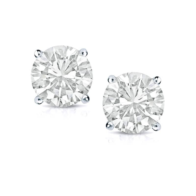 18k Gold 1 1/4ct TW Clarity Enhanced Round Solitaire Diamond Stud Earrings (VS1-VS2)