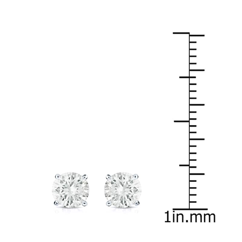 18k Gold 1 1/4ct TW Round Clarity Enhanced Diamond Stud Earrings (J-K, SI1-SI2)