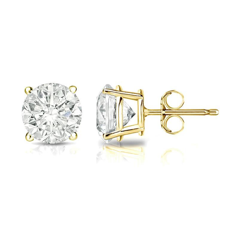 Auriya 18k Gold 1 1/4ct TW Clarity-enhanced Diamond Stud Earrings (J-K, I2-I3)