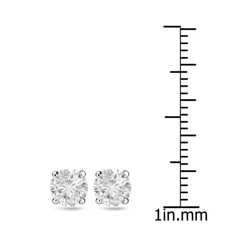18k Gold 1 1/4ct TW Clarity Enhanced Round Solitaire Diamond Stud Earrings (H-I, I2-I3)