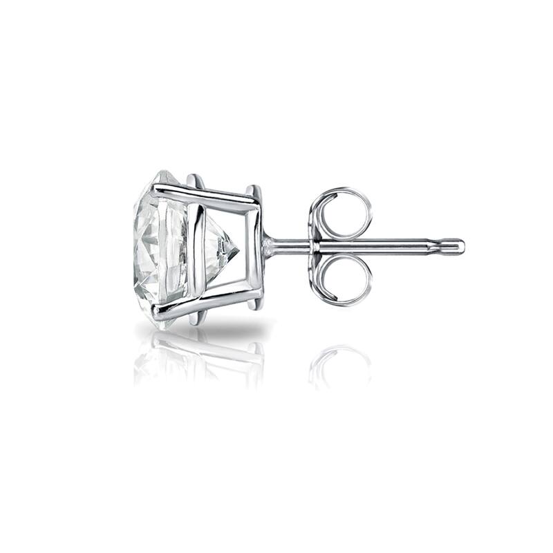 18k Gold 1 1/4ct TW Round Clarity Enhanced Diamond Stud Earrings