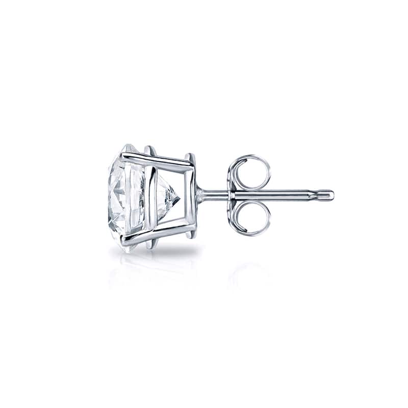18k Gold 1 1/4ct TW Clarity Enhanced Round Solitaire Diamond Stud Earrings (I1-I2)